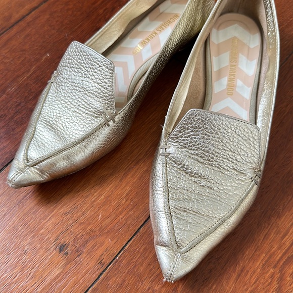 Nicholas Kirkwood Beya Gold Mule Flats - Picture 2 of 6